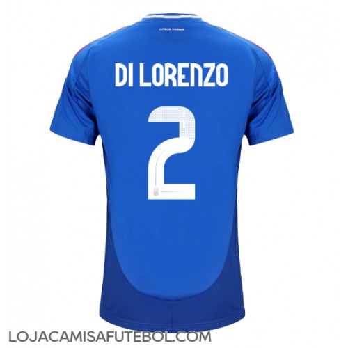 Camisa de Futebol Itália Giovanni Di Lorenzo #2 Equipamento Principal Europeu 2024 Manga Curta